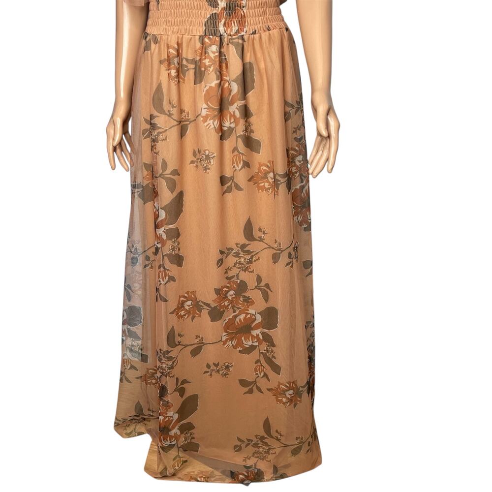 Baltic Born Tivolli Tulle Maxi Dress size 2X copper floral sheer wedding guest - Picture 6 of 11